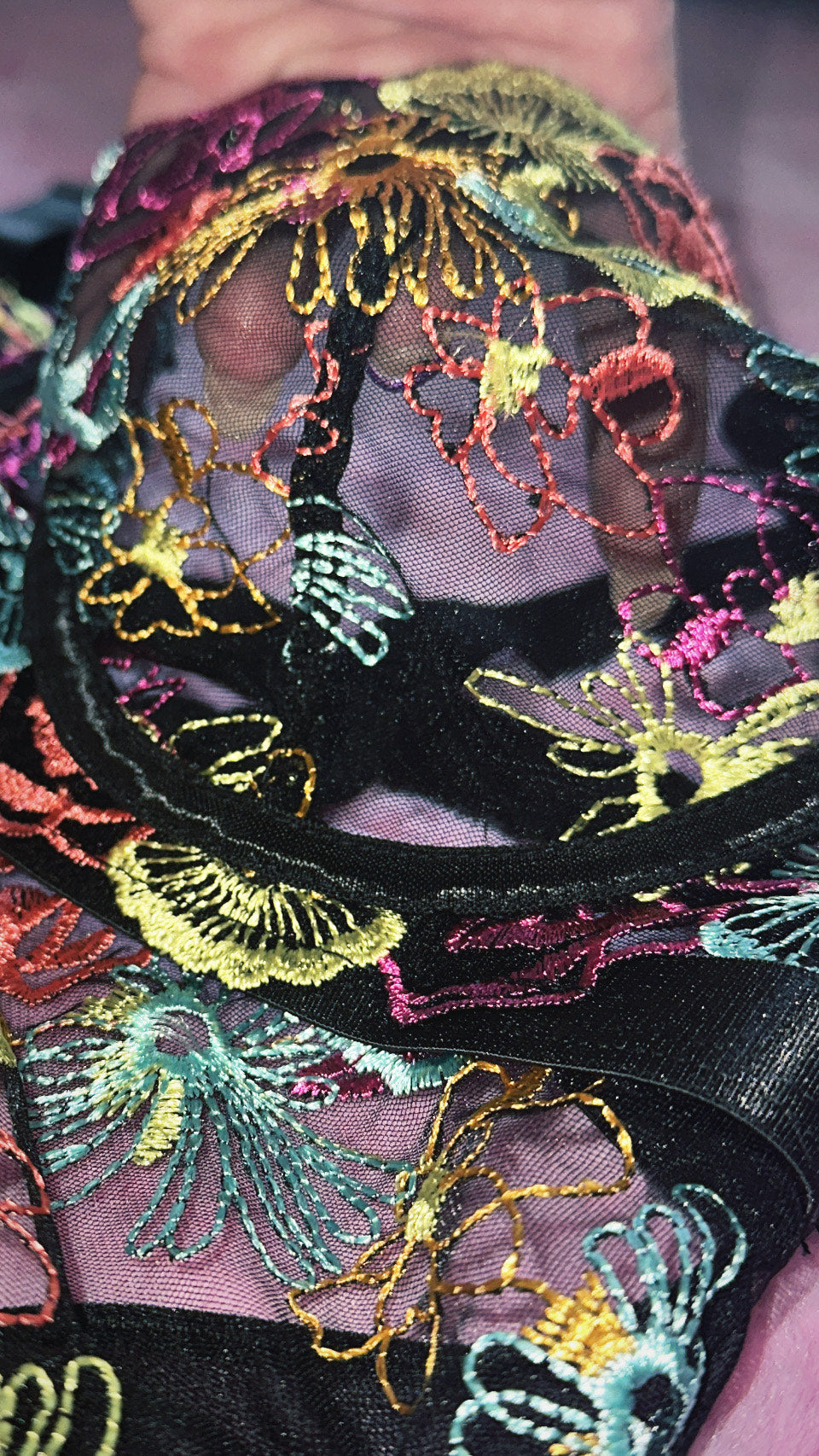 Wildflower Noir Mesh Bodysuit