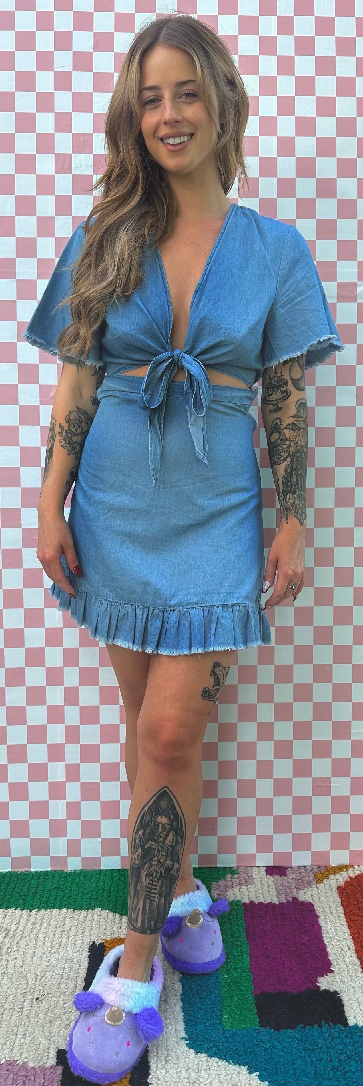 Wake Up Dreaming Denim Dress