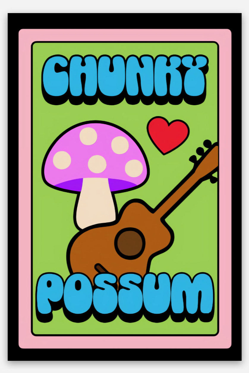 Chunky Possum Mushroom Sticker