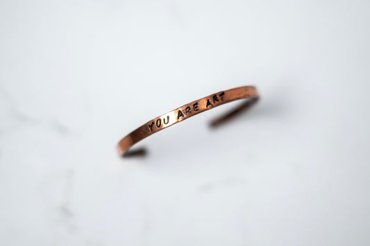 You Are Art Mantra Copper Cuff