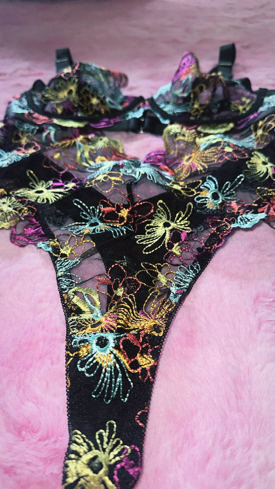 Wildflower Noir Mesh Bodysuit