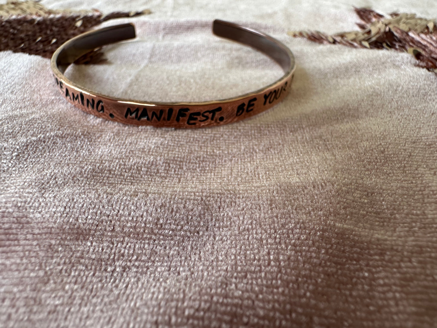 Be Your Own Guru Mantra Copper Cuff