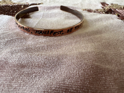 Be Your Own Guru Mantra Copper Cuff