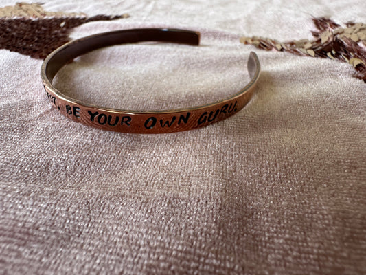 Be Your Own Guru Mantra Copper Cuff
