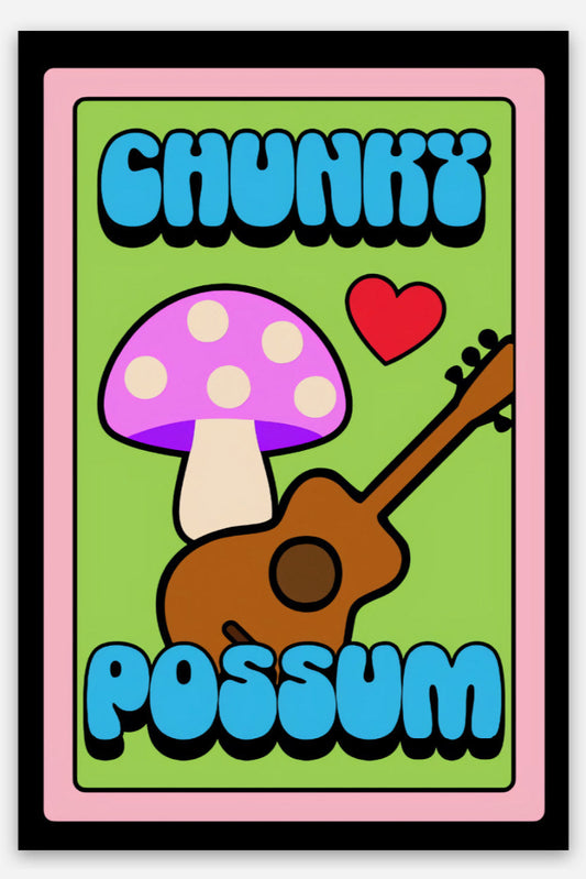 Chunky Possum Mushroom Sticker