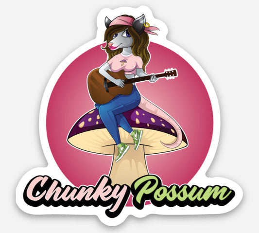 Chunky Possum Logo Sticker