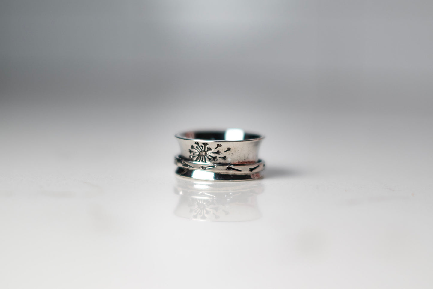 Dandelion Silver Ring