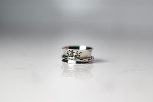 Dandelion Silver Ring