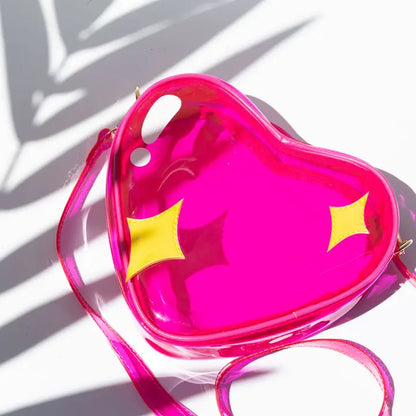 Jelly Pink Heart Concert Purse