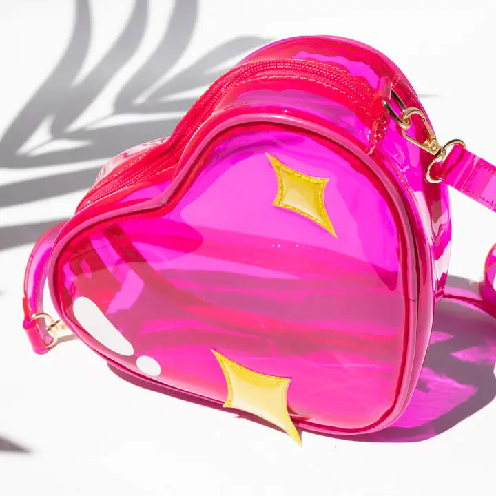 Jelly Pink Heart Concert Purse
