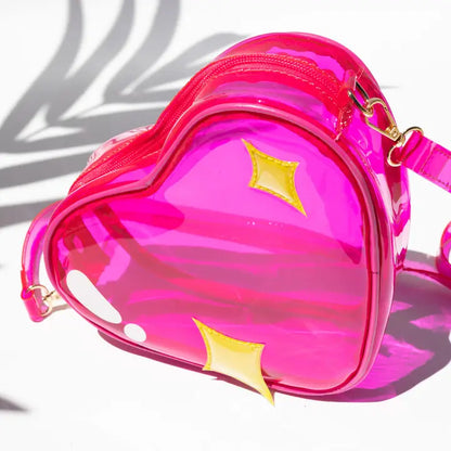 Jelly Pink Heart Concert Purse